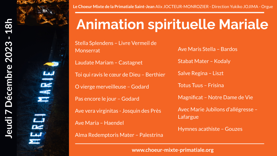 Animation spirituelle mariale